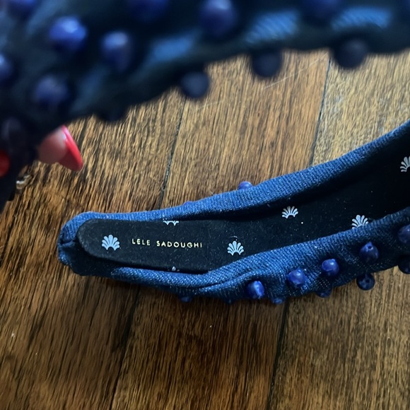Lele sadoughi blue beaded headband. - Picture 2 of 3